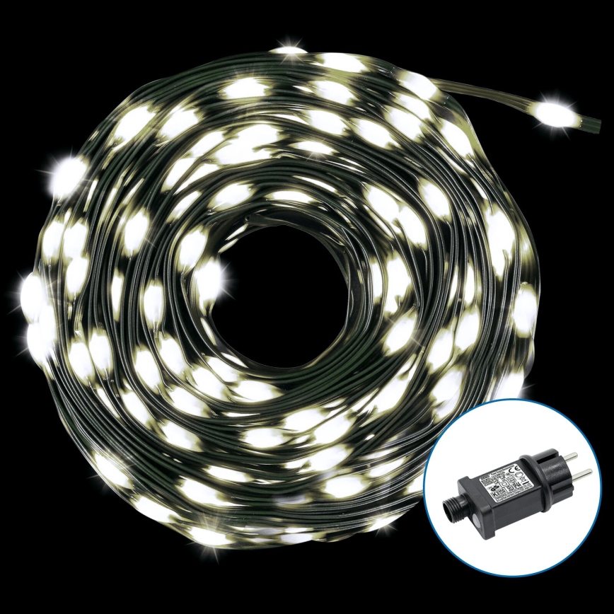 Aigostar - Guirlande de Noël extérieure 300xLED/8 fonctions 33m IP44 blanc froid