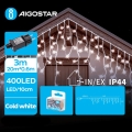 Aigostar - Guirlande de Noël extérieure 400xLED/8 fonctions 23x0,6m IP44 blanc froid