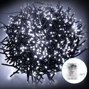 Aigostar -Guirlande de Noël extérieure 50xLED/8 fonctions 3xAA 5,3m IP44 blanc froid