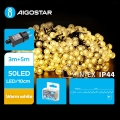 Aigostar - Guirlande de Noël extérieure 50xLED/8 fonctions 8m IP44 blanc chaud