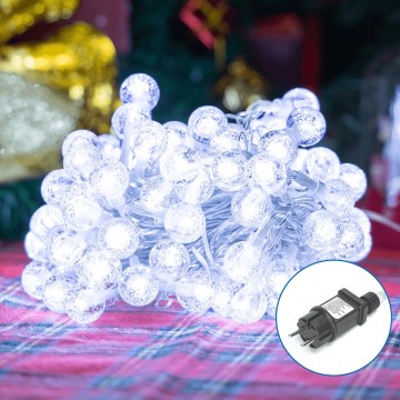 Aigostar - Guirlande de Noël extérieure 50xLED/8 fonctions 8m IP44 blanc froid