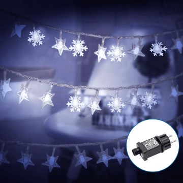 Aigostar - Guirlande de Noël extérieure 50xLED/8 fonctions 8m IP44 blanc froid