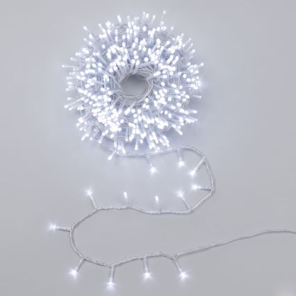 Aigostar - Guirlande de Noël extérieure 600 LED / 8 fonctions, 33 m, IP44, blanc froid