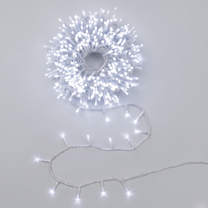Aigostar - Guirlande de Noël extérieure 600 LED / 8 fonctions, 33 m, IP44, blanc froid