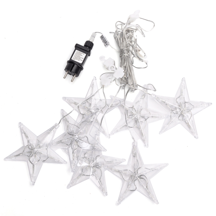 Aigostar - Guirlande LED de Noël d'extérieur 70 LED, 1,2 x 1 m, IP44, blanc froid, à motif étoiles