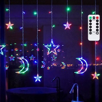 Aigostar - Guirlande de Noël extérieure LED RGBY 120 LED / 8 fonctions, 3 x 0,6 m, IP44, multicolore + télécommande