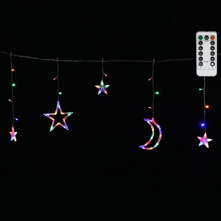 Aigostar - Guirlande de Noël extérieure LED RGBY 120 LED / 8 fonctions, 3 x 0,6 m, IP44, multicolore + télécommande