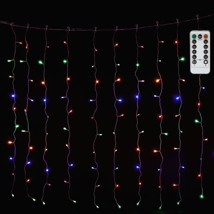 Aigostar - Guirlande LED RGBY extérieure 300xLED/8 fonctions 3x1m IP44 + télécommande