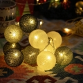Aigostar - Guirlande de Noël LED, 10 LED, alimentée par 3 piles AA, 2 m, blanc chaud
