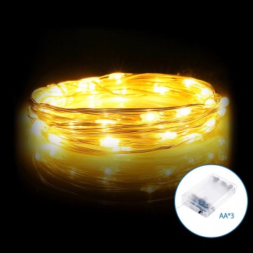 Aigostar - Guirlande de Noël LED 100xLED/3xAA 10,3 m blanc chaud