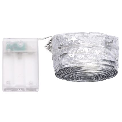 Aigostar - guirlande lumineuse LED de Noël 100xLED/3xAA 10 m blanc chaud, argentée