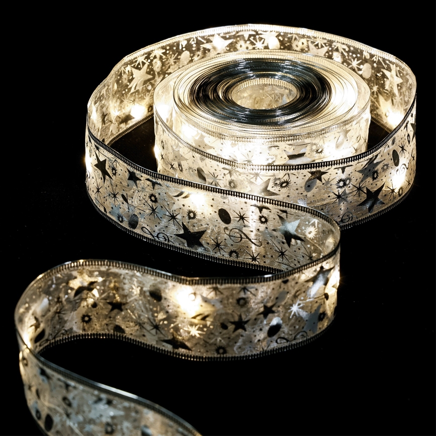 Aigostar - Guirlande de Noël LED 20xLED/3xAA 2 m, blanc chaud, argentée