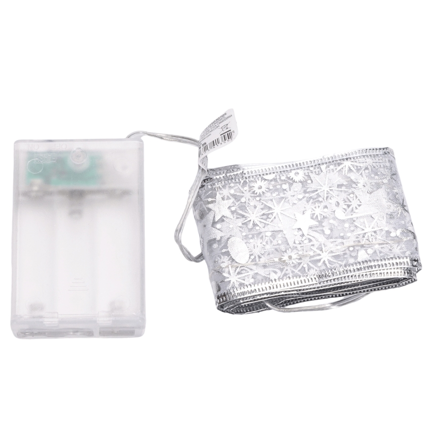 Aigostar - Guirlande de Noël LED 20xLED/3xAA 2 m, blanc chaud, argentée