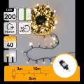 Aigostar - Guirlande de Noël LED d'extérieur 160xLED+40xLED, 13 m, IP44, blanc chaud + blanc froid