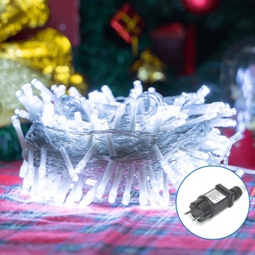 Aigostar - Guirlande de Noël LED d'extérieur 200 LED, 8 fonctions, 23 m, IP44, blanc froid