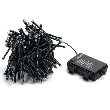 Aigostar - Guirlande de Noël LED d'extérieur 200xLED/8 fonctions 3xAA 5,3 m IP44 blanc froid