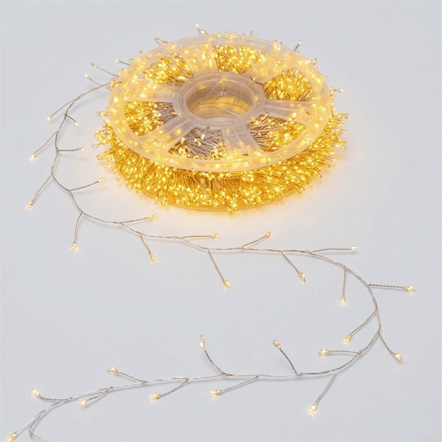 Aigostar - Guirlande de Noël LED d'extérieur 2000 LED / 8 fonctions 53 m IP44 blanc chaud