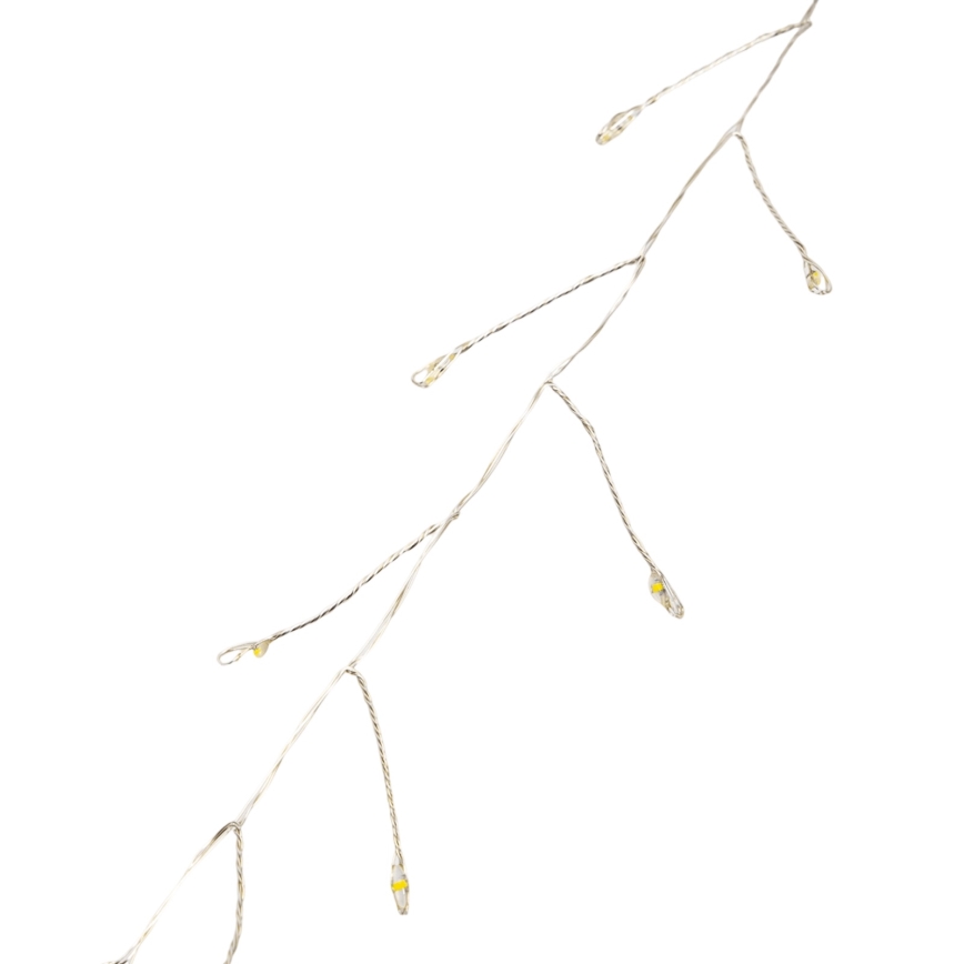 Aigostar - Guirlande de Noël LED d'extérieur 300 LED/8 fonctions 3xAA 9,3 m IP44 blanc chaud