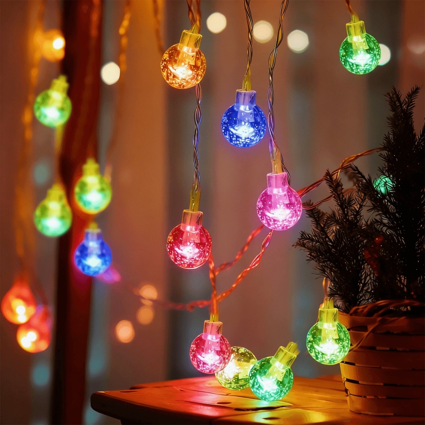 Aigostar - Guirlande de Noël LED d'extérieur 50xLED/8 fonctions 8m IP44 multicolore