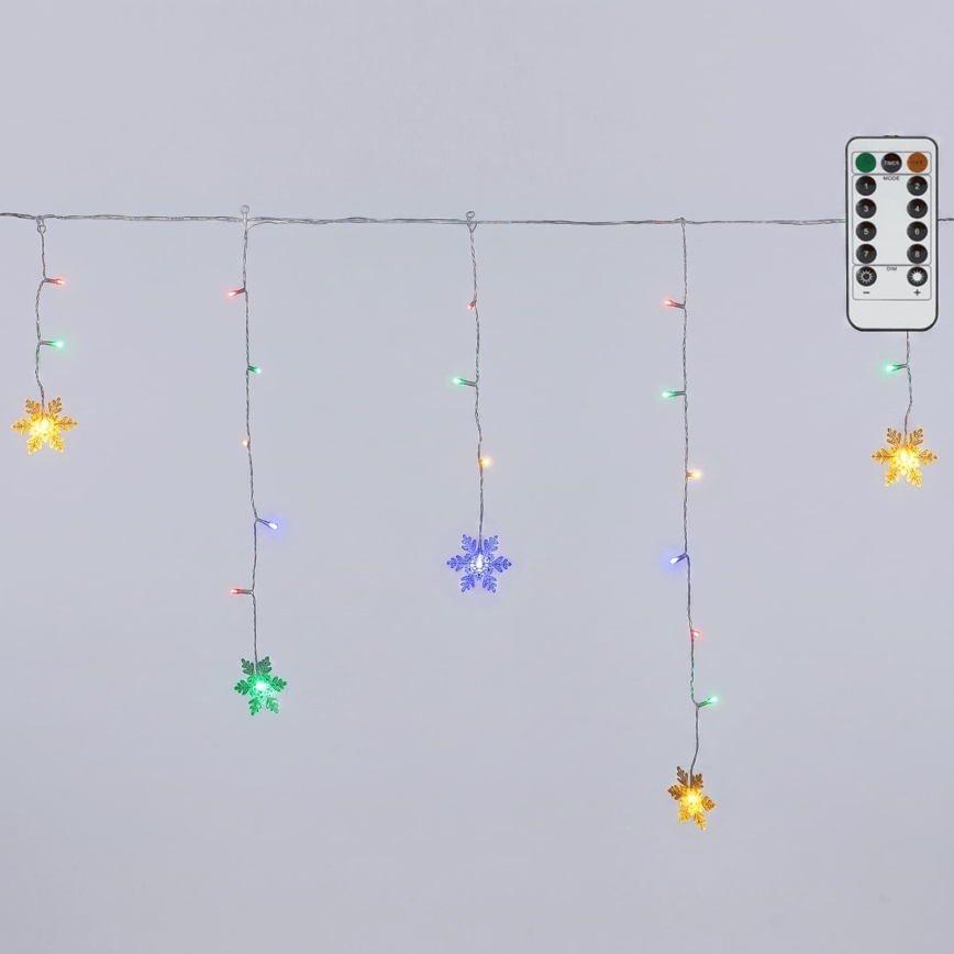 Aigostar - Guirlande lumineuse LED dimmable d'extérieur pour Noël, 60 LED / 8 fonctions, 6x0,7 m, IP44, multicolore + télécommande