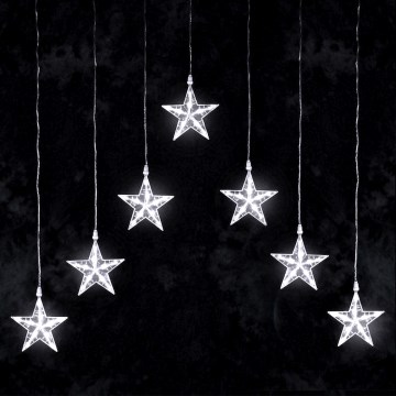 Aigostar - Guirlande de Noël LED d'extérieur 70xLED 1,2x1m IP44 blanc froid à motifs étoilés