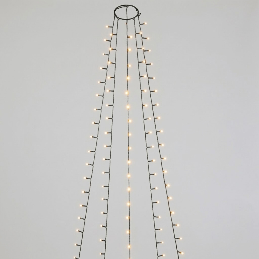 Aigostar - Guirlande de Noël LED d'extérieur 90 LED/8 fonctions 3 piles AA 1,5 m IP44 blanc chaud