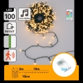 Aigostar - Guirlande de Noël LED dimmable d'extérieur avec détecteur de mouvement 100xLED/3xAA 12m blanc chaud + télécommande