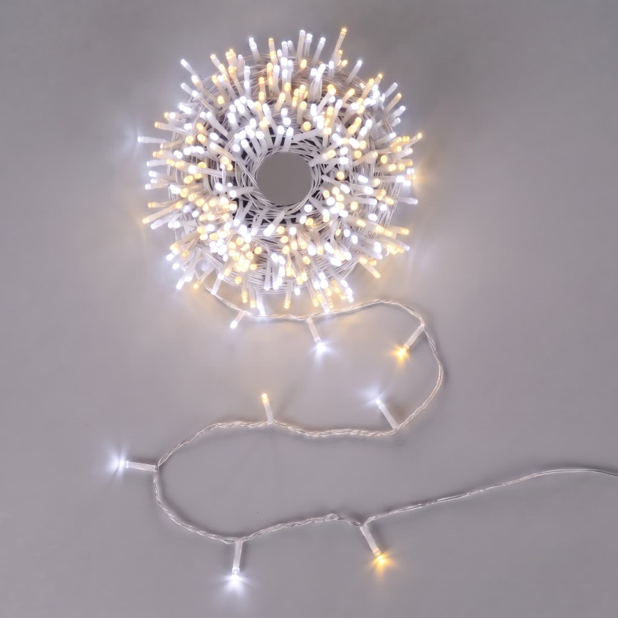 Aigostar - Guirlande lumineuse de Noël LED pour extérieur 100xLED/8 fonctions 3xAA 10,3m IP44 blanc chaud/blanc froid