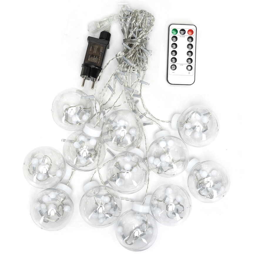 Aigostar - Guirlande LED d'extérieur 120 LED / 8 fonctions 3 x 0,6 m IP44 blanc chaud + télécommande