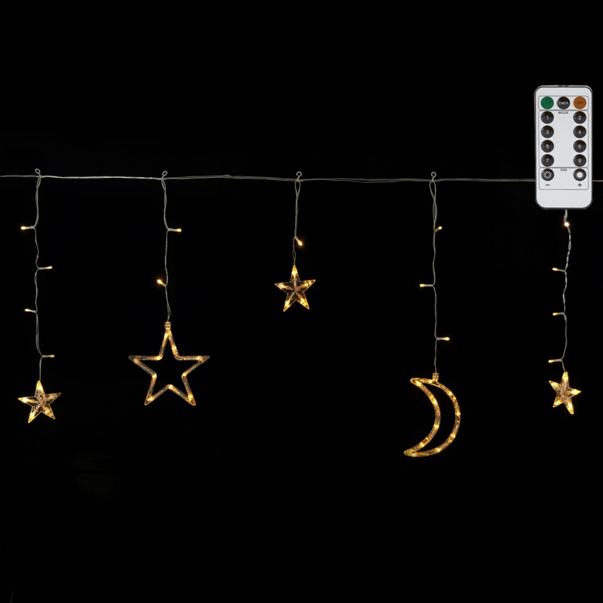 Aigostar - Guirlande lumineuse LED de Noël extérieure 120xLED/6W/230V/8 fonctions 3x0,6m IP44 blanc chaud + télécommande