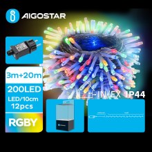 Aigostar - Guirlande de Noël LED extérieure 200xLED/8 fonctions 23m IP44 multicolore