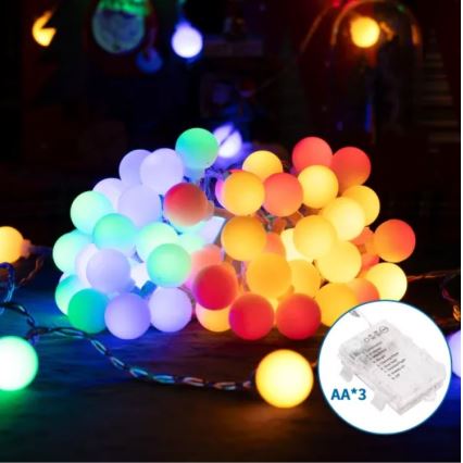 Aigostar - Guirlande de Noël LED extérieure 25 LED/3xAA/8 fonctions 2,8 m IP44 multicolore