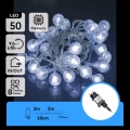 Aigostar - Guirlande de Noël LED extérieure 50 LED / 8 fonctions, 8 m, IP44, blanc froid