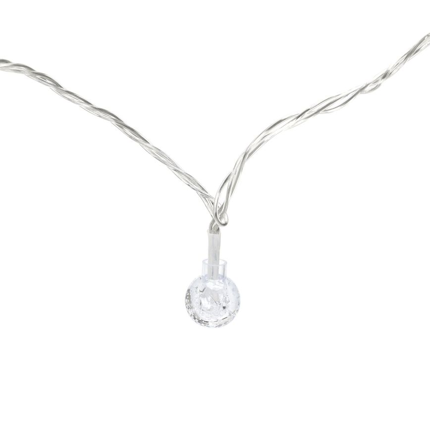 Aigostar - Guirlande de Noël LED extérieure 50 LED / 8 fonctions, 8 m, IP44, blanc froid