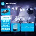 Aigostar - Guirlande de Noël LED extérieure 50xLED/8 fonctions 8m IP44 blanc froid