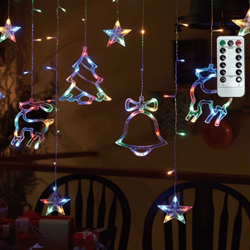 Aigostar - Guirlande de Noël LED RGBY extérieure 120xLED/8 fonctions 3x0,6m IP44 multicolore + télécommande