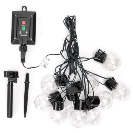 Aigostar - Guirlande de Noël solaire 10xLED/8 fonctions 6,5m IP65 blanc chaud