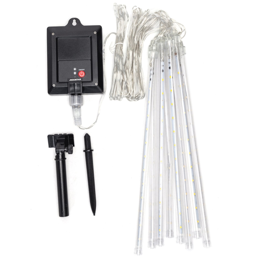 Aigostar - Guirlande de Noël solaire 192xLED/8m IP65 blanc froid
