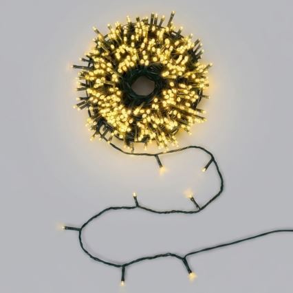 Aigostar - Guirlande de Noël solaire 200 LEDs, 8 fonctions, 22 m, IP65, blanc chaud, 800 mAh