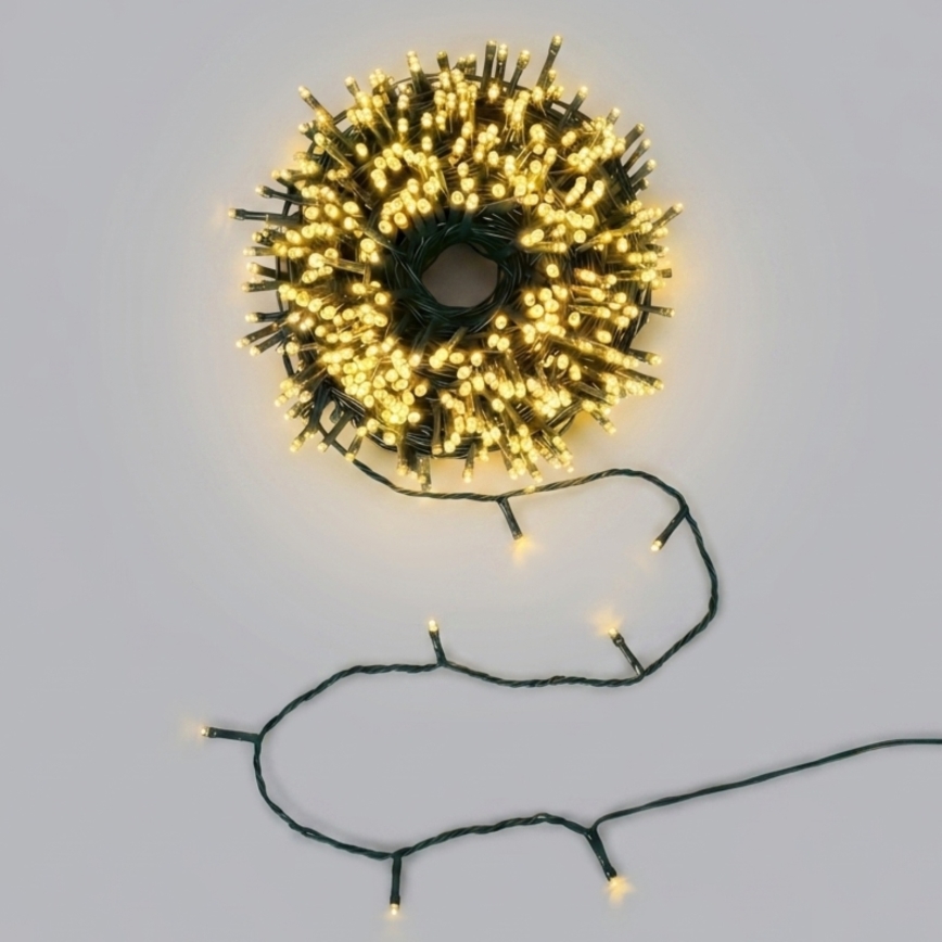 Aigostar - Guirlande de Noël solaire 200 LEDs, 8 fonctions, 22 m, IP65, blanc chaud, 800 mAh