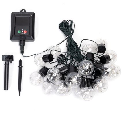 Aigostar - Guirlande de Noël solaire 20xLED/8 fonctions 11,5m IP65 blanc chaud