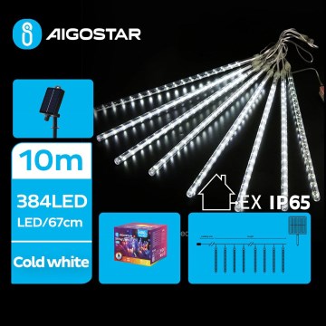 Aigostar - Guirlande de Noël solaire 384xLED/13m IP65 blanc froid