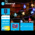 Aigostar - Guirlande de Noël solaire LED 50xLED/8 fonctions 12m IP65 multicolore