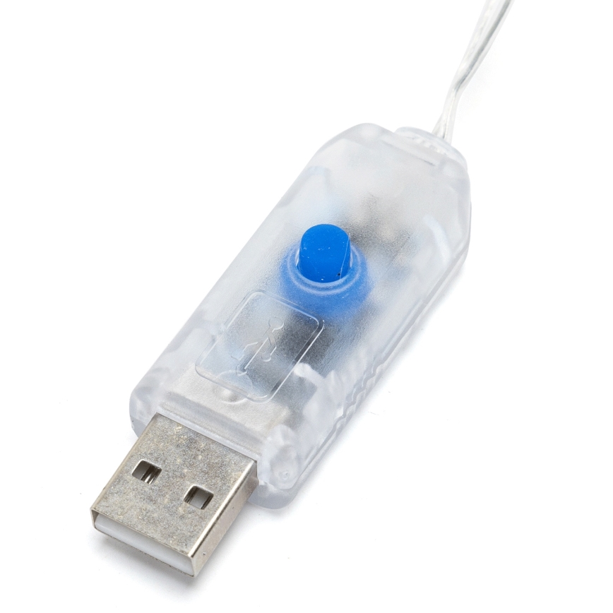 Aigostar - Guirlande décorative à LED 10xLED/5W/USB 5 m blanc chaud