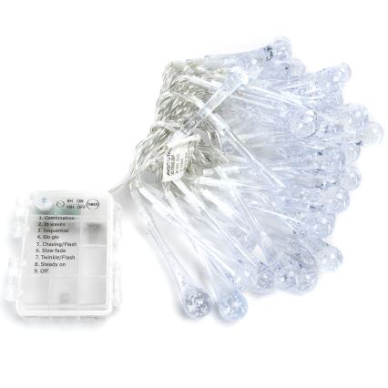 Aigostar - Guirlande décorative extérieure 50xLED/8 fonctions 5,3m IP44 blanc froid