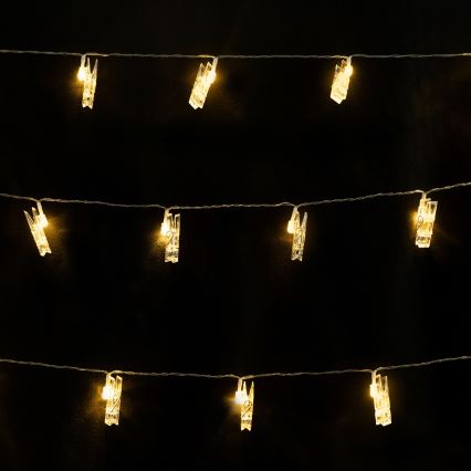 Aigostar - Guirlande décorative LED 20 LEDs / 5 W / USB / 6 m / blanc chaud