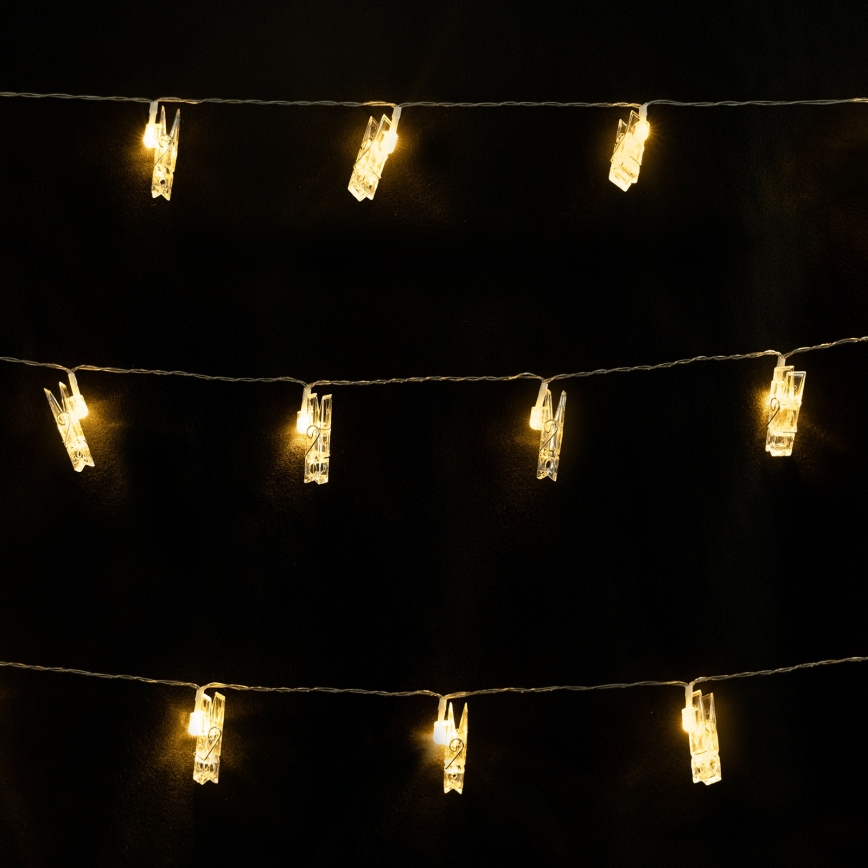 Aigostar - Guirlande décorative LED 20 LEDs / 5 W / USB / 6 m / blanc chaud