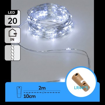 Aigostar - Guirlande décorative LED avec bouchon pour bouteille 20xLED/3xLR44 2 m blanc froid