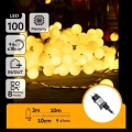 Aigostar - Guirlande décorative LED extérieure 100 LED / 8 fonctions, 10 m, IP44, blanc chaud