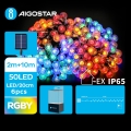 Aigostar - Guirlande décorative solaire 50xLED/8 fonctions 12m IP65 multicolore 800 mAh